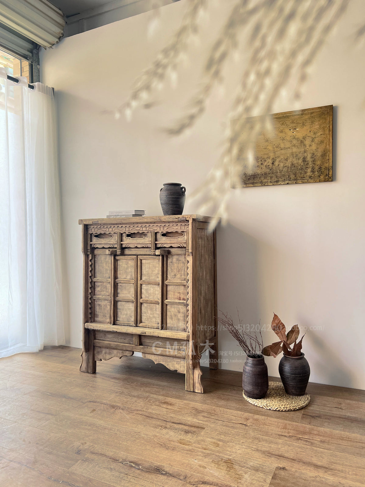 Chinese vintage revival | Entryway cabinet, antique sideboard, storage cabinet, wabi-sabi style, Ming and Qing classical furniture
