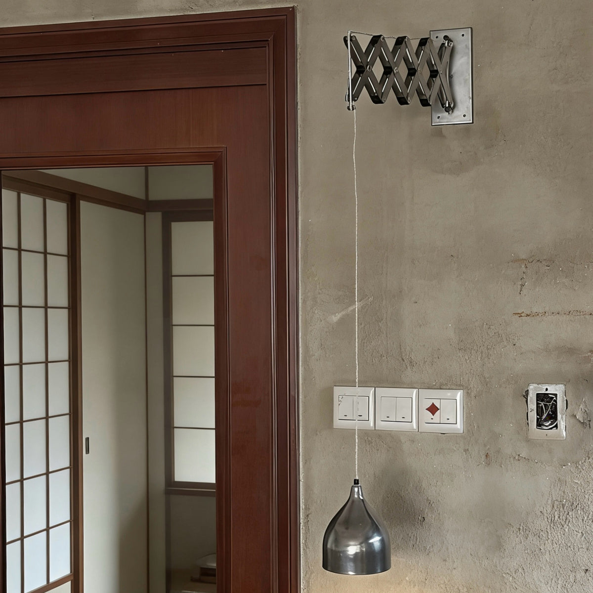 Retro industrial style wall lamp, homestay café, bar, teahouse atmosphere light, telescopic long arm chandelier, wall hanging dual-purpose lamp