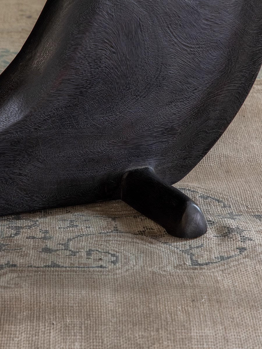Whale Tea Table \ All-solid wood homestay creative tea table, Japanese wabi-sabi style tea room rectangular black table