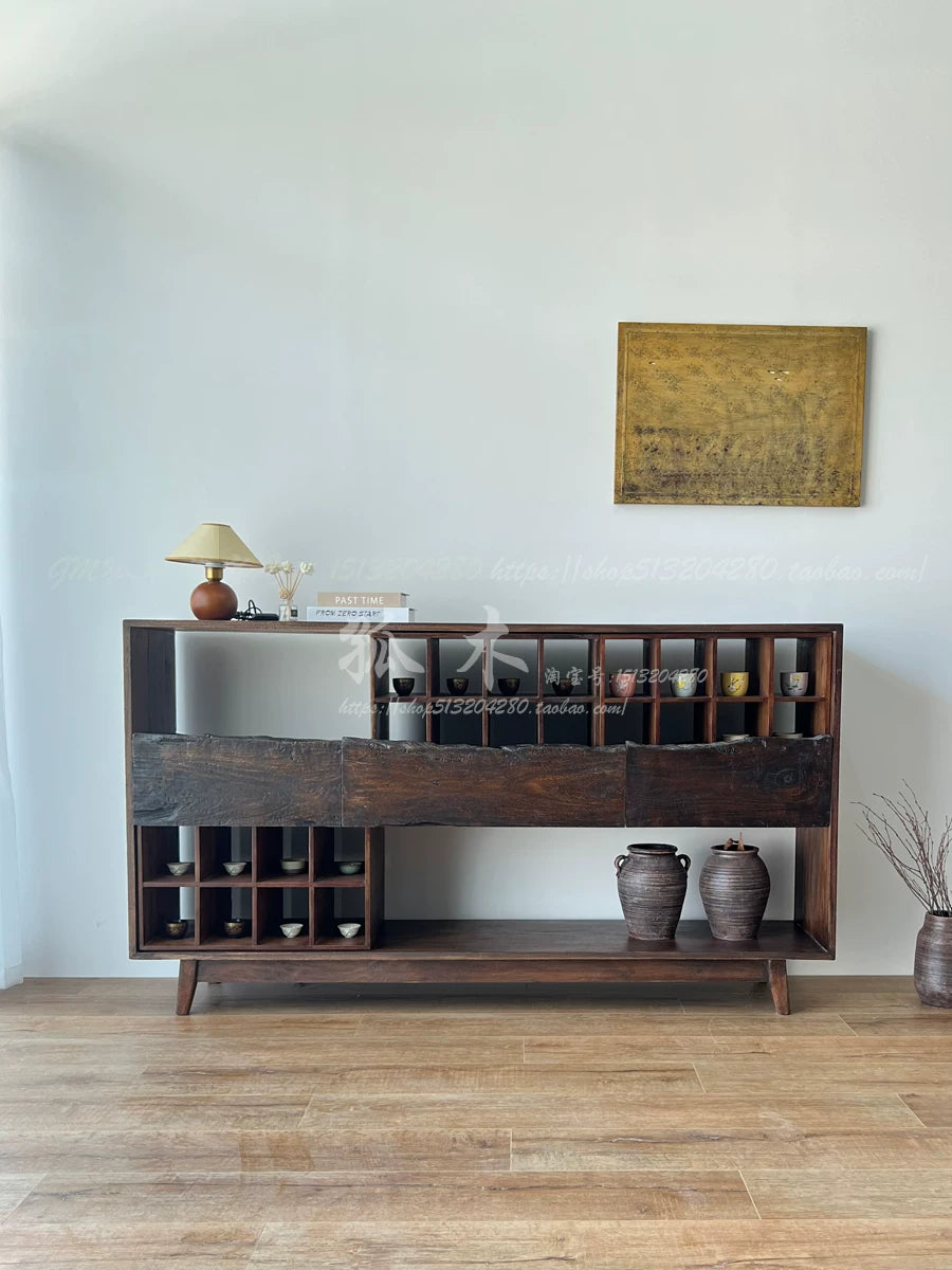 Surprise Wind Extended Ridgeline Sideboard Solid Wood Sideboard Original Design Owl Wood Drawer Sideboard Coffee Cabinet