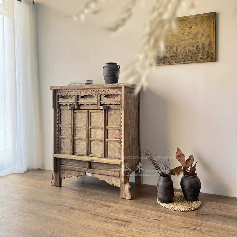 Chinese vintage revival | Entryway cabinet, antique sideboard, storage cabinet, wabi-sabi style, Ming and Qing classical furniture