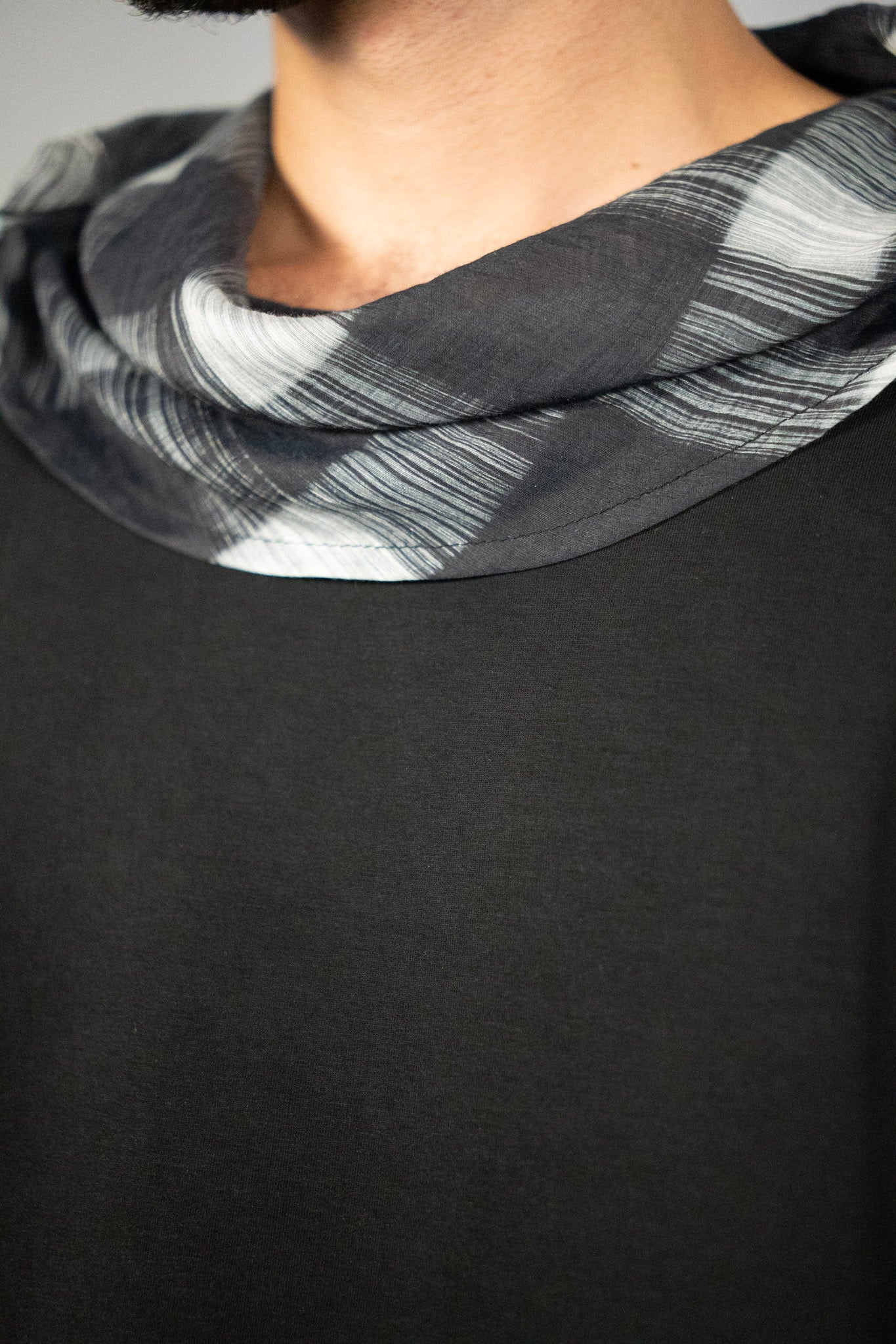 Stitched Scarf Tee Black