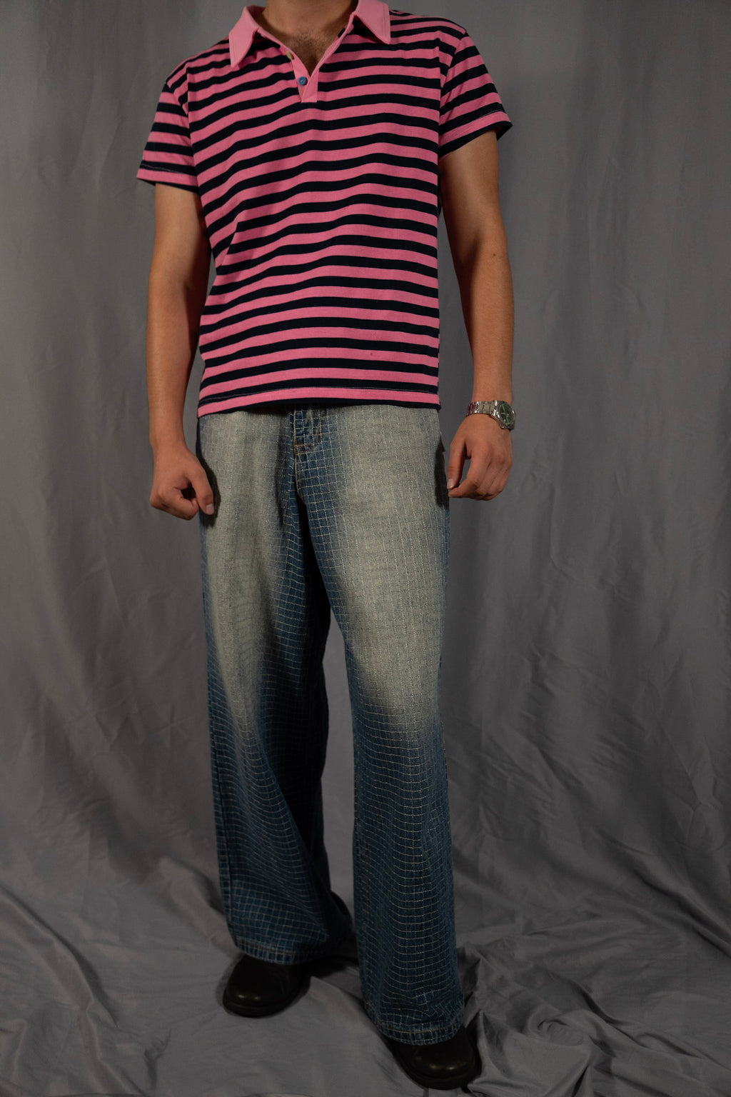"Colors" Pink&Navy striped Polo