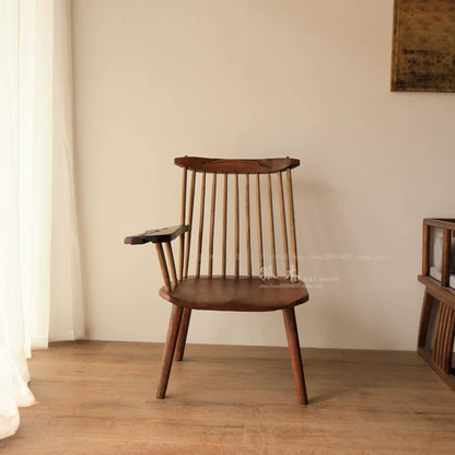 Nakajima George Lounge Chair Single Armchair Solid Wood Wabi-Sabi Style Leisure Chair for Small Home Apartments