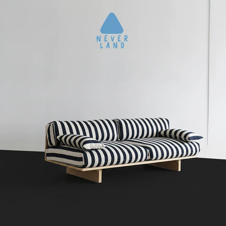[NEVERLAND Authentic] Original Design Removable Washable Natural Wood White Oak Sofa NORA Wide Stripe Edition