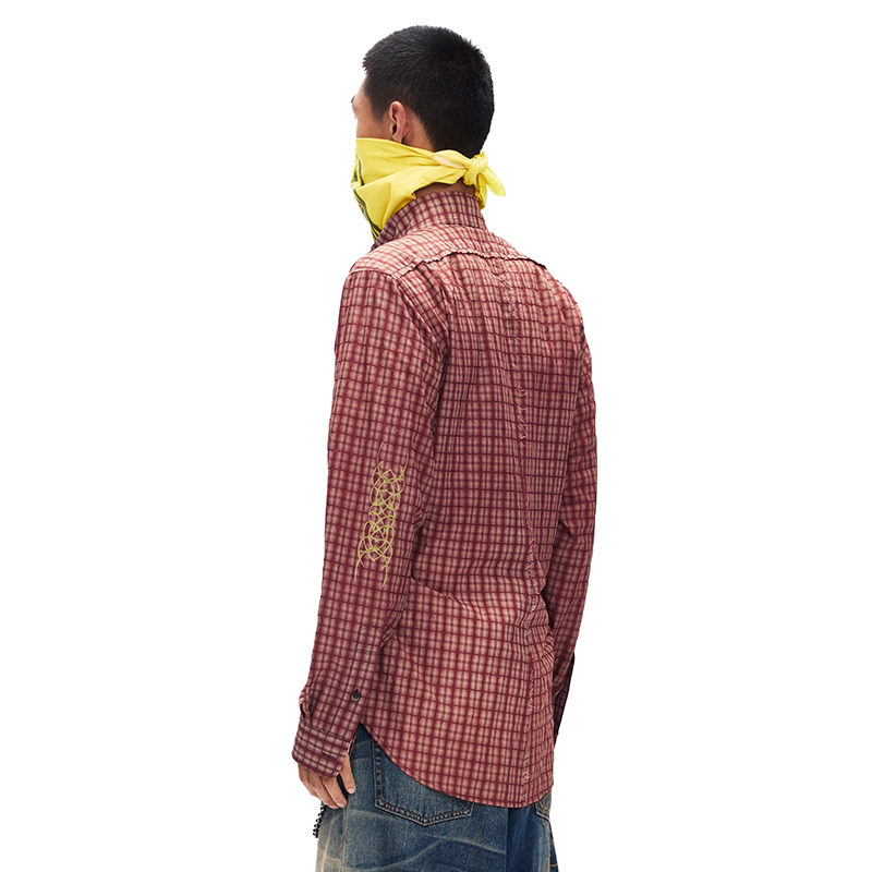 BUMPY Unisex Graffiti Patchwork Camouflage Plaid Shirt