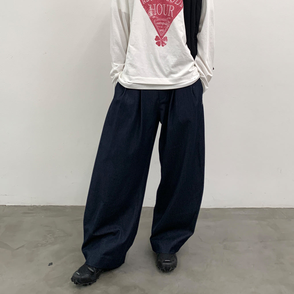 RoaringWild A Arch Roaring Beast draped wide-leg pants with scimitar design men's casual pants