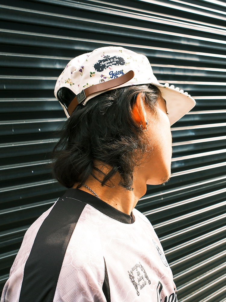 AVENUE&SON x JUICY2026 co-branded floral full-print embroidered logo pearl flat hat with a pillbox hat