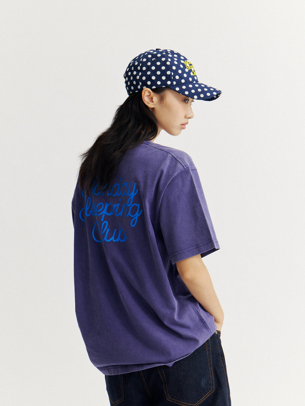 Monday Sleeping Club & DISNEY collaboration collection "Sleeping Mickey" washed printed short-sleeve T-shirt
