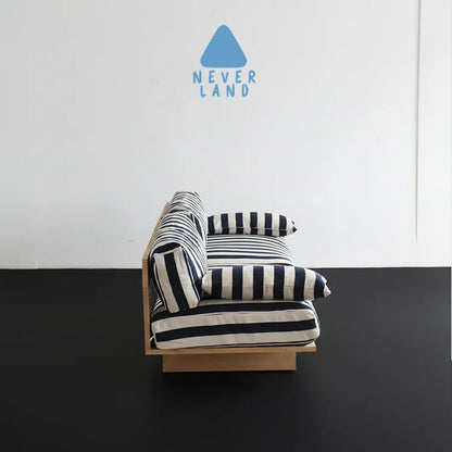 [NEVERLAND Authentic] Original Design Removable Washable Natural Wood White Oak Sofa NORA Wide Stripe Edition