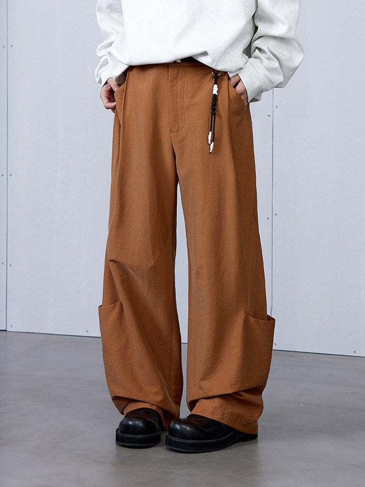 RoaringWild A Arch Roaring Beast Black and Brown Trim Striped 3D Structured Trousers
