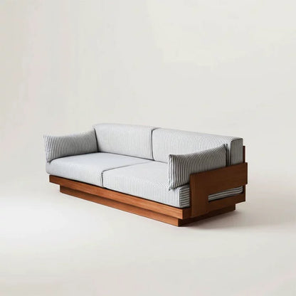 [NEVERLAND Genuine] Original Design Medieval Blue Stripe Detachable and Washable Three-Person Sofa Thoe
