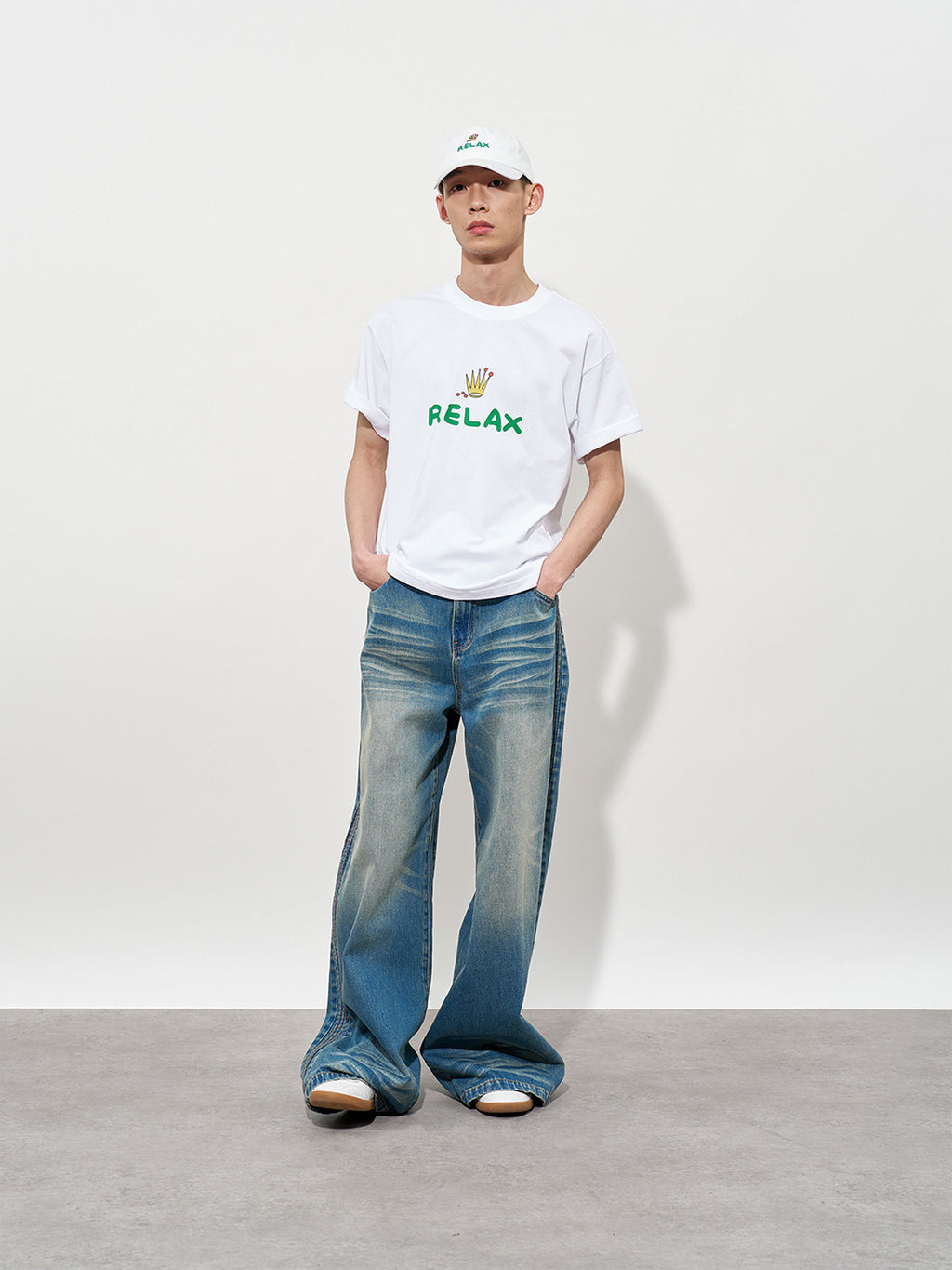 Men and Kuang FMACM lightheartedly parody tennis ball print T-shirt