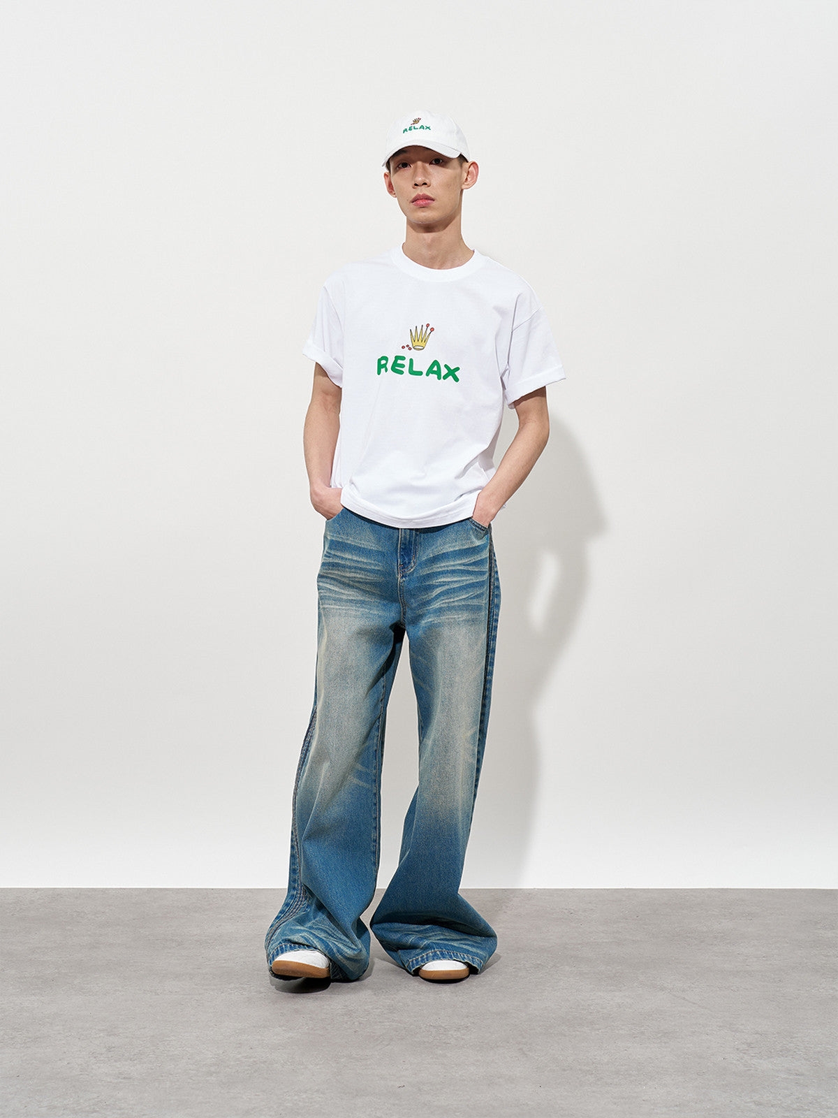 Men and Kuang FMACM lightheartedly parody tennis ball print T-shirt