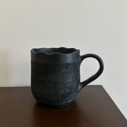 Jieduo Black Pottery Tibetan Area Handmade Niche Coffee Cup Water Cup (330ml)