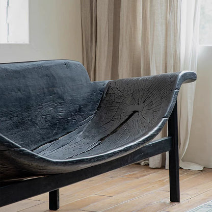 | Drunken Boat Chair\Wabi-sabi Style Carbonized Black Sofa Chair Designer Creative Homestay Hotel Leisure Chair Furniture