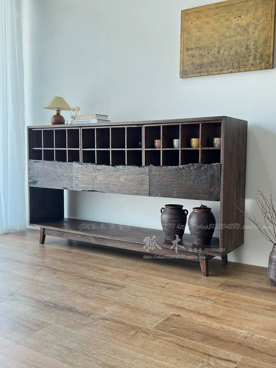 Surprise Wind Extended Ridgeline Sideboard Solid Wood Sideboard Original Design Owl Wood Drawer Sideboard Coffee Cabinet