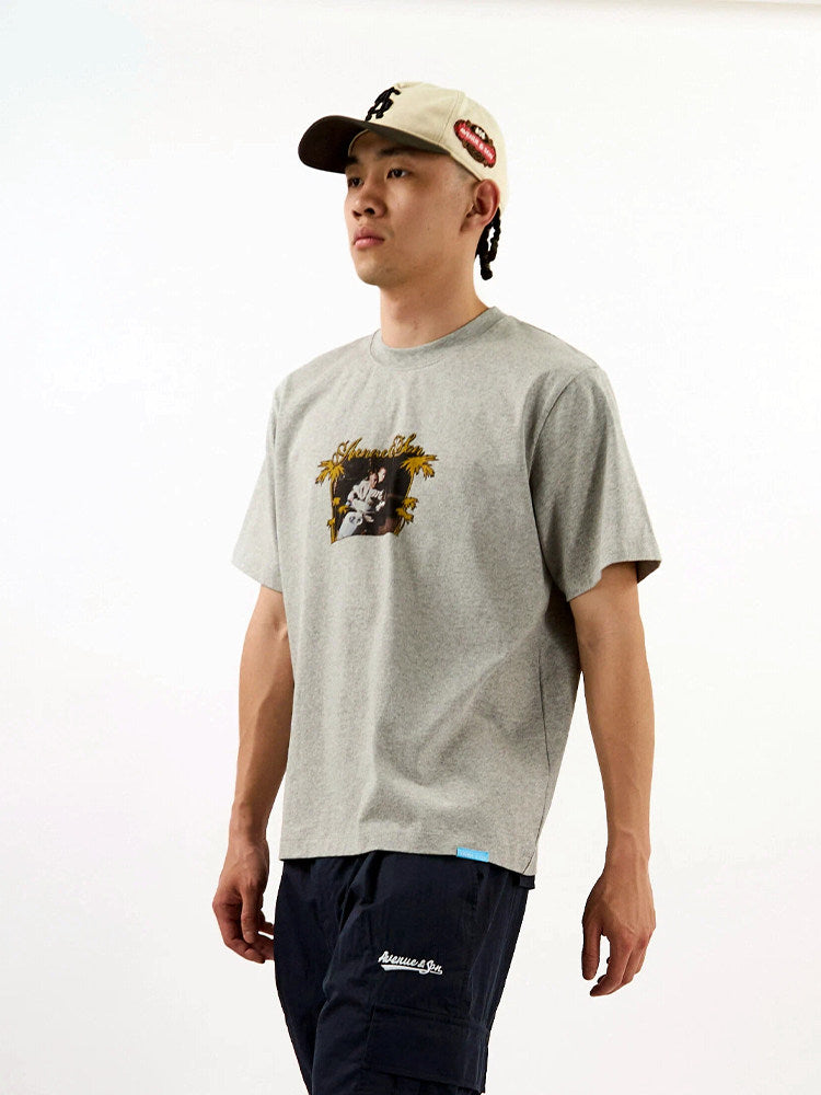 AVENUE&SON Avenue Son 2026 Cousin Character Print Skateboard Street Dance Pure Cotton Short-Sleeve T-shirt