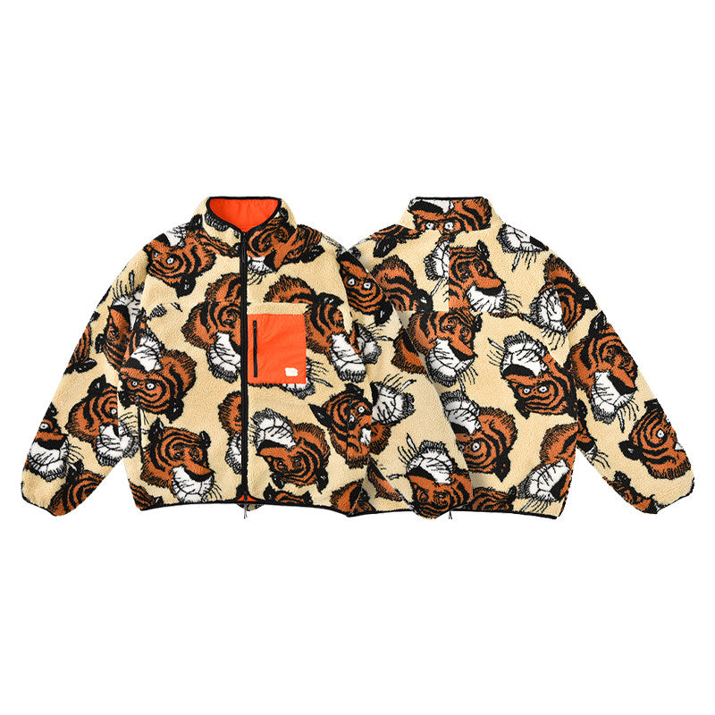 SOULGOODS Soul Tiger Official Full Tiger Head Polar Fleece Jacket Warm Daily Autumn and Winter New Product 25FW