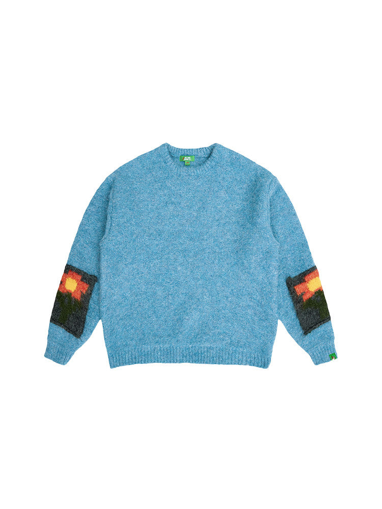 Melting Sadness knitted small floral pullover couple knit loose sweater spring top