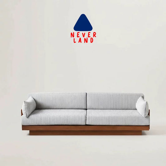 [NEVERLAND Genuine] Original Design Medieval Blue Stripe Detachable and Washable Three-Person Sofa Thoe