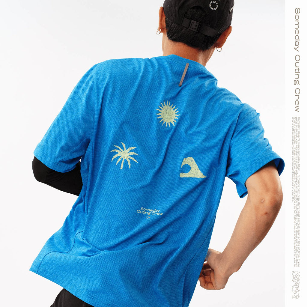 SOC Yiri Tongtu Series 7A Antibacterial Quick-Dry T-shirt Crew Neck Back Print Top Lightweight Sports Short Sleeve Men's Clothing