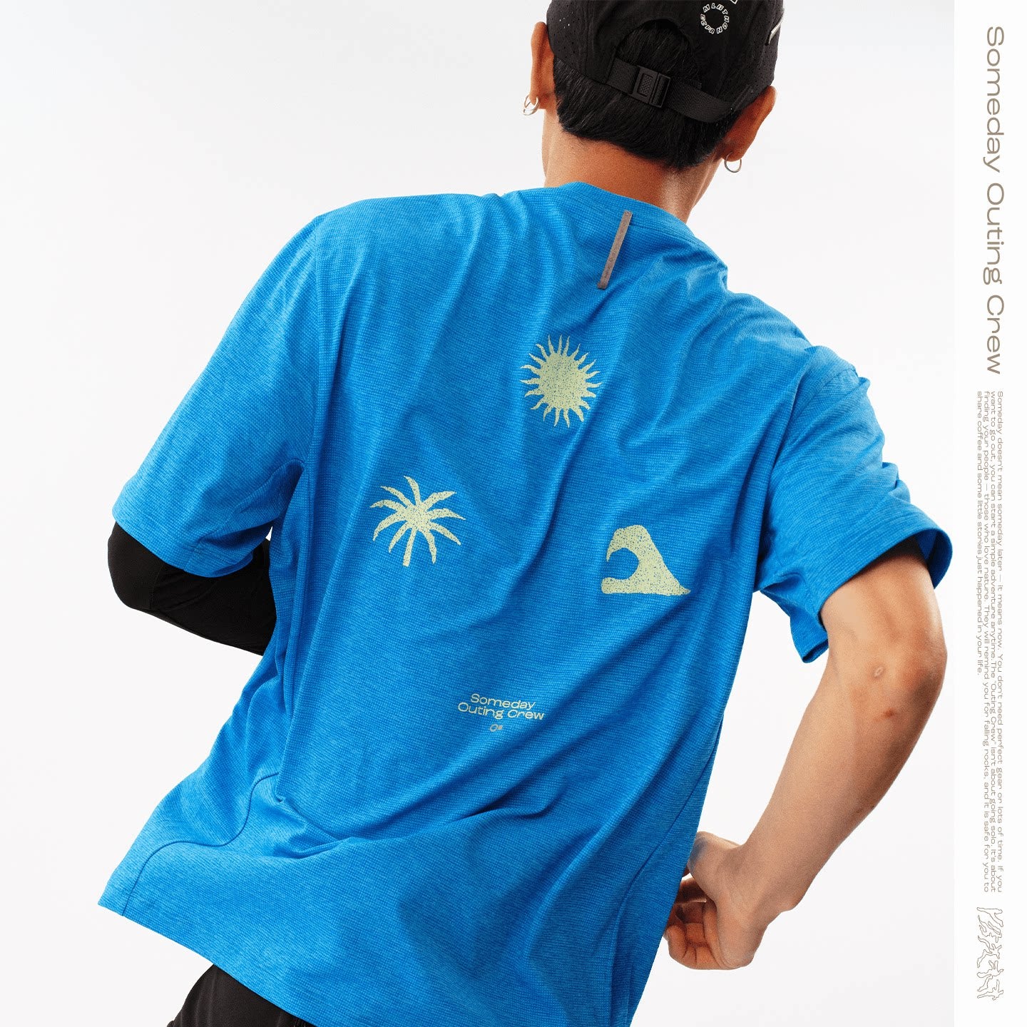 SOC Yiri Tongtu Series 7A Antibacterial Quick-Dry T-shirt Crew Neck Back Print Top Lightweight Sports Short Sleeve Men's Clothing