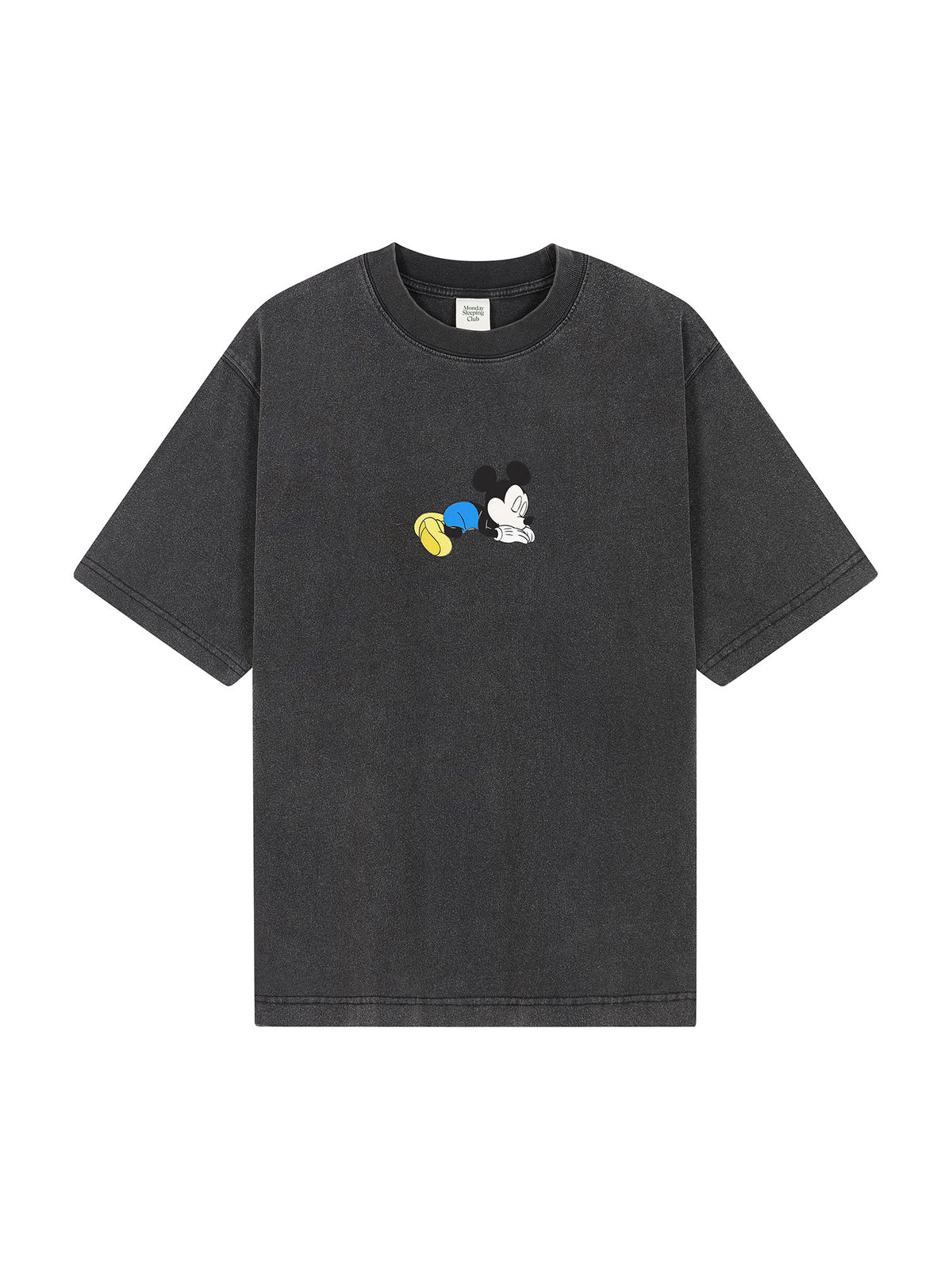 Monday Sleeping Club & DISNEY collaboration collection "Sleeping Mickey" washed printed short-sleeve T-shirt