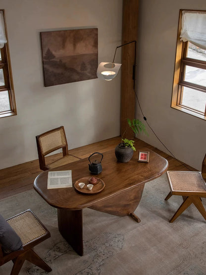 Calf Table \ Imported solid wood designer homestay creative dining table, vintage wabi-sabi style tea table workbench