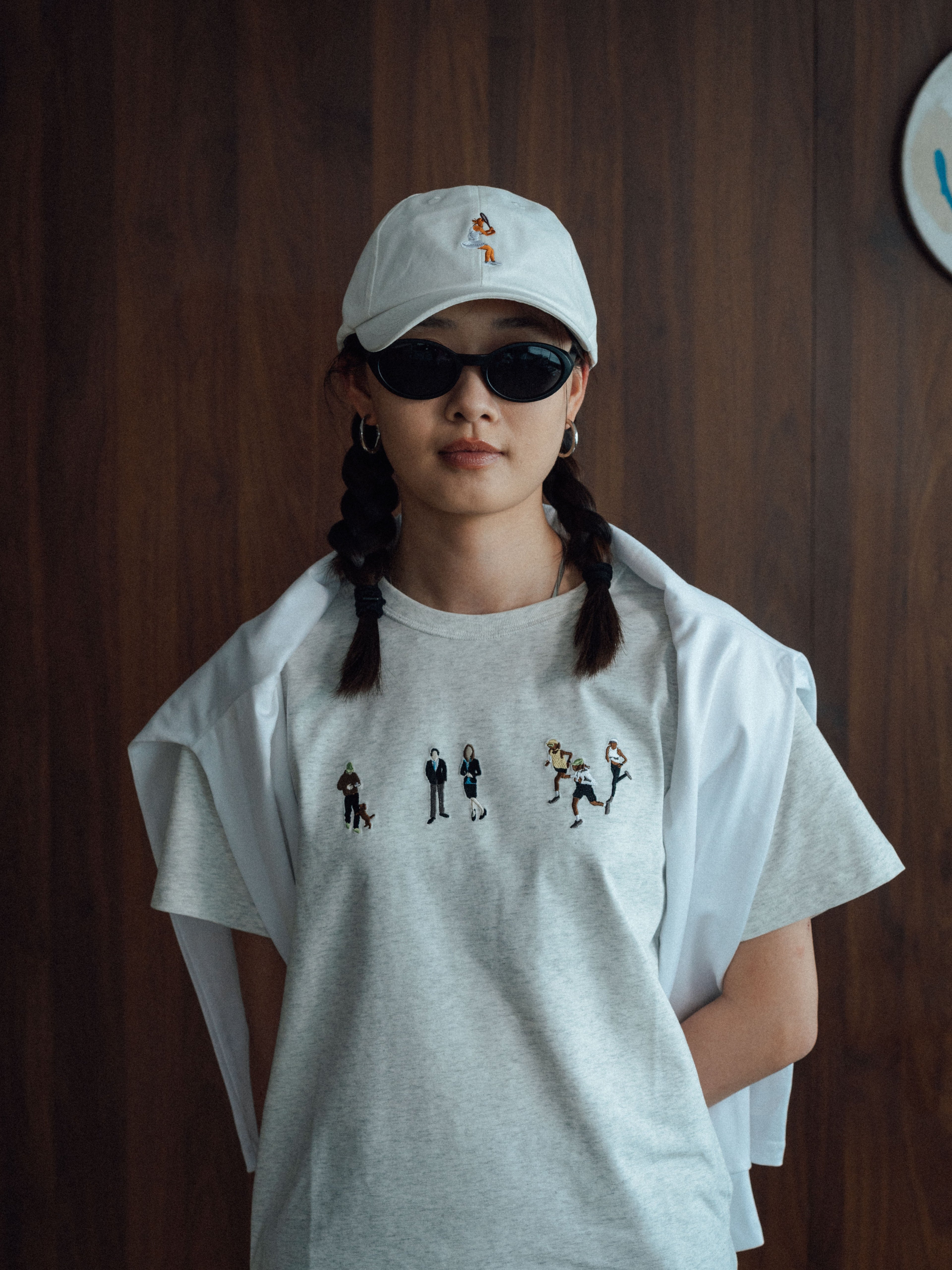 FMACM Cool & Wild Sports & Commuting Embroidered Print Cooling Quick-Dry Sun Protection Short-Sleeve T-Shirt