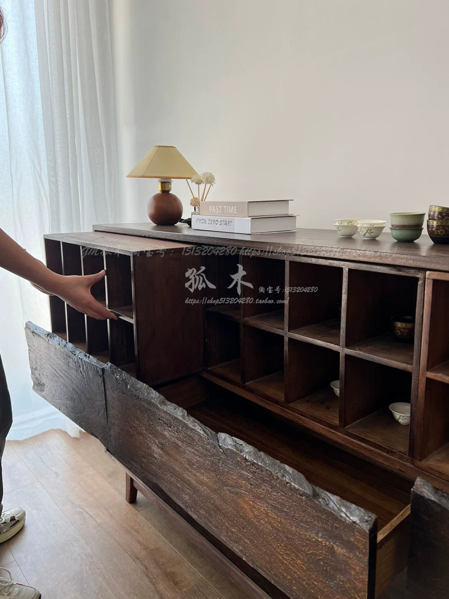 Surprise Wind Extended Ridgeline Sideboard Solid Wood Sideboard Original Design Owl Wood Drawer Sideboard Coffee Cabinet