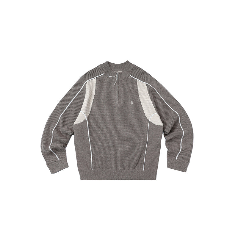 RoaringWild A Arch Roaring Beast panelled contrasting knitwear autumn/winter couple sweater men's coat