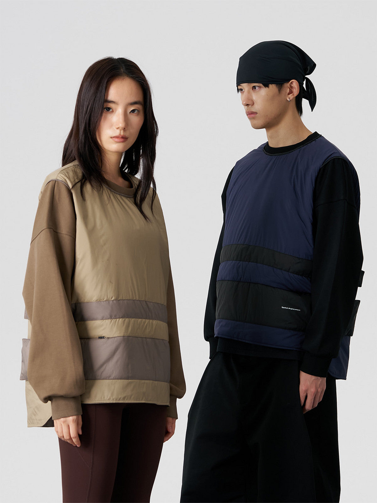 FMACM Men & Kuang 3M New Shirley Vest Patchwork Crew Neck Sweatshirt Loose Casual 2025 Autumn/Winter New Arrival