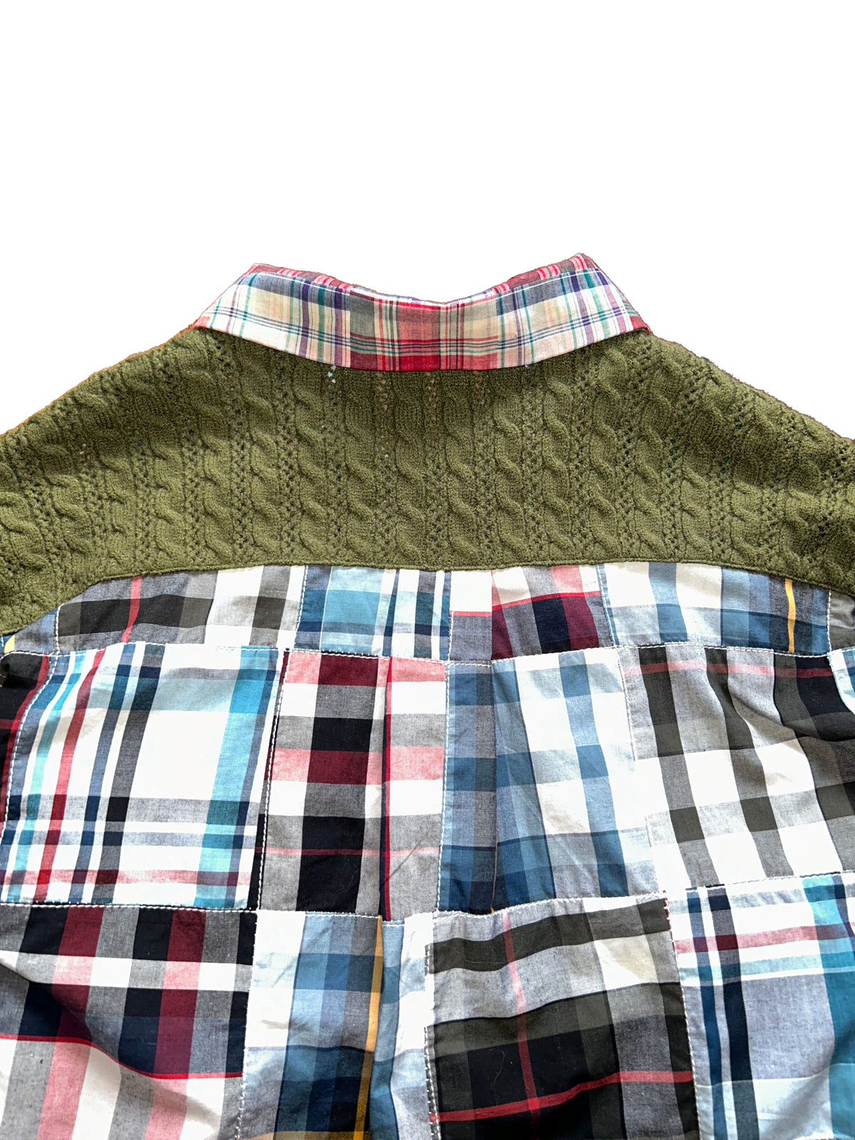 Yan L. Spliced Heavy Plaid Patchwork Long Sleeve Shirt