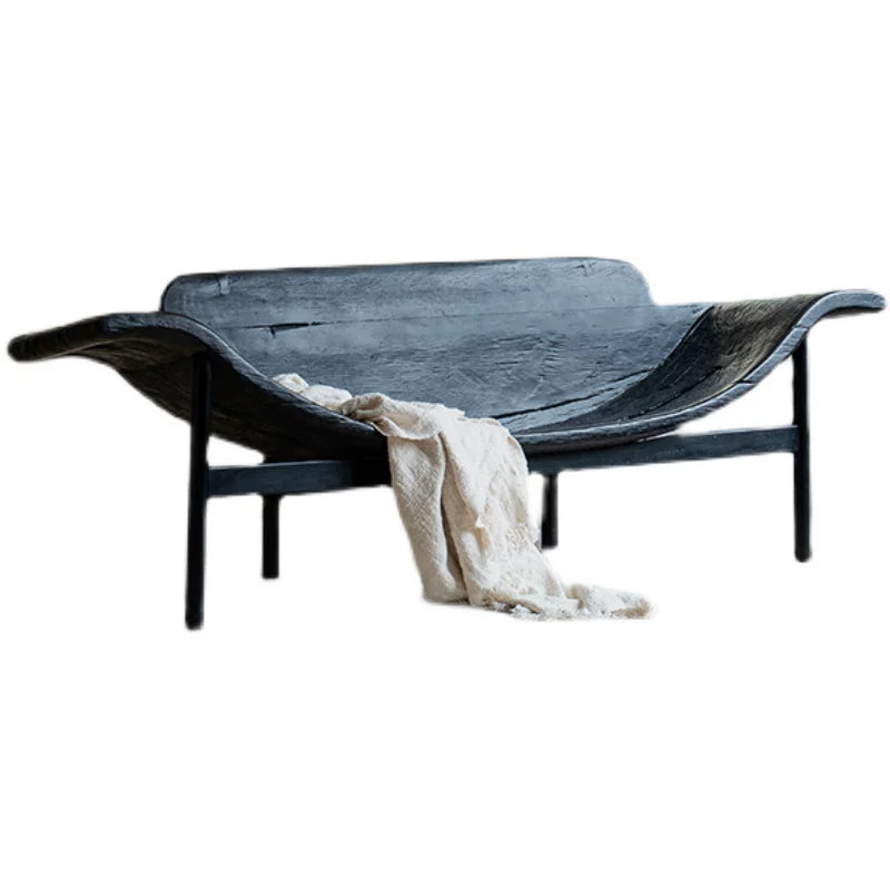 | Drunken Boat Chair\Wabi-sabi Style Carbonized Black Sofa Chair Designer Creative Homestay Hotel Leisure Chair Furniture
