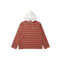 Randomevent Detachable Contrast Hooded Striped Long Sleeve Shirt Men's and Women's Tops 25SS