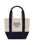 Monday Sleeping Club standard font graphic embroidery color-block tote bag