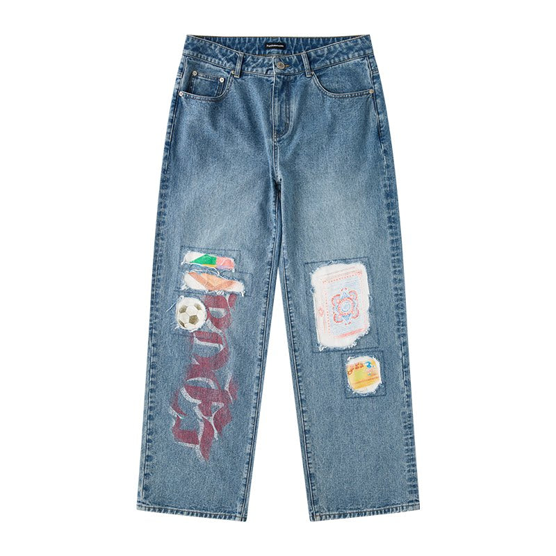 Randomevent collage ruins washed jeans street vintage