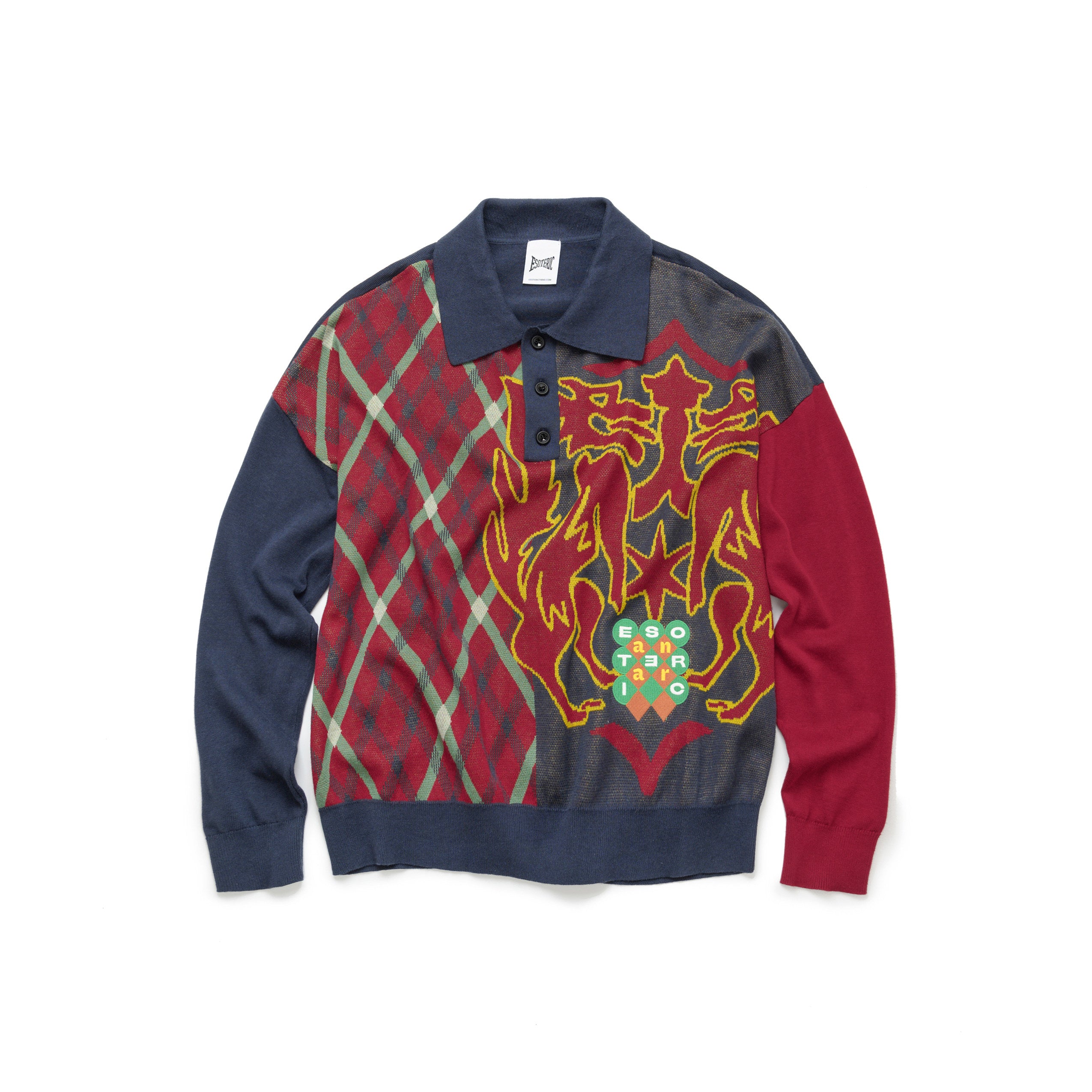 ESOTERIC X ANAR BADGE KNIT POLO CREST KNIT POLO