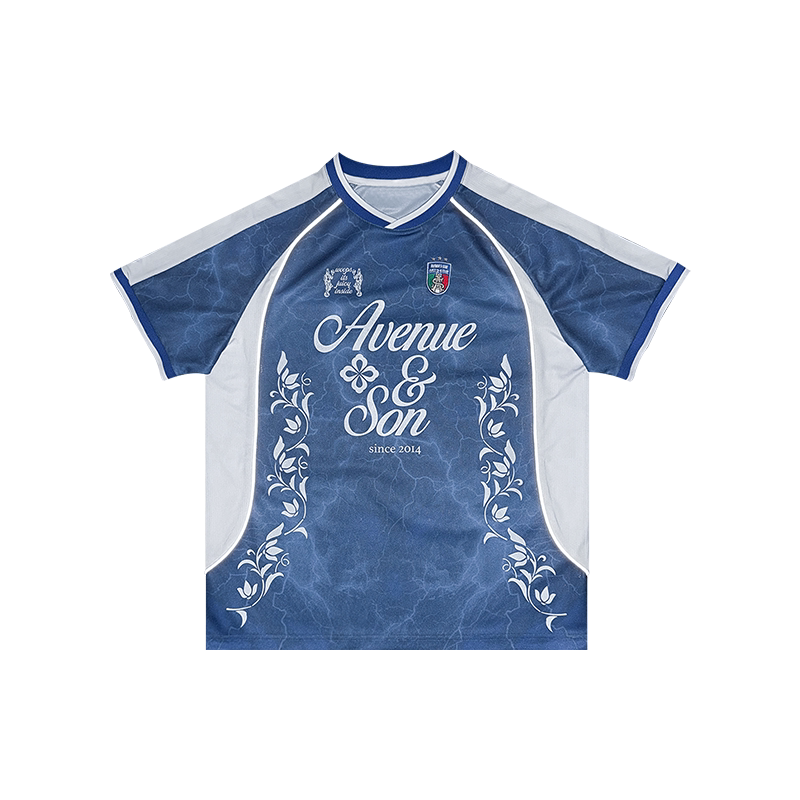 AVENUE&SON x JUICY2026 co-branded retro football casual culture short-sleeve jersey with quick-drying and breathable features