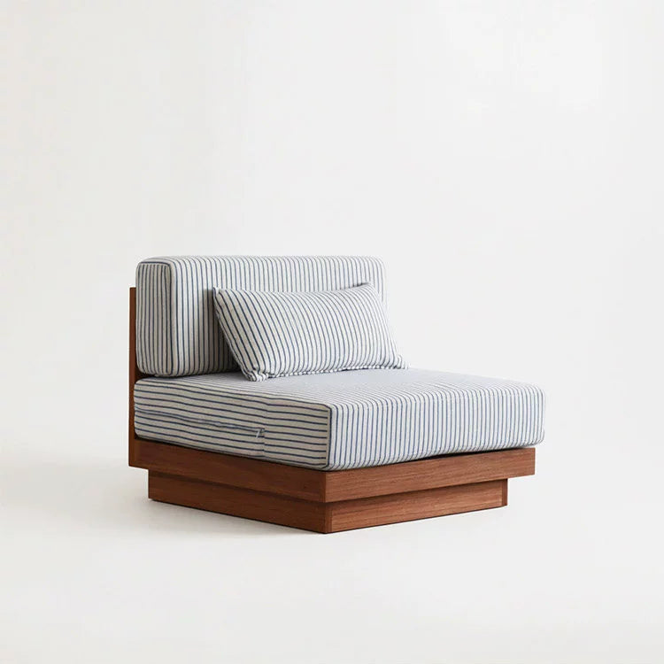 [NEVERLAND Genuine] Original Design Medieval Blue Stripe Detachable and Washable Three-Person Sofa Thoe