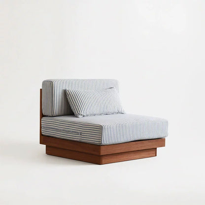 [NEVERLAND Genuine] Original Design Medieval Blue Stripe Detachable and Washable Three-Person Sofa Thoe