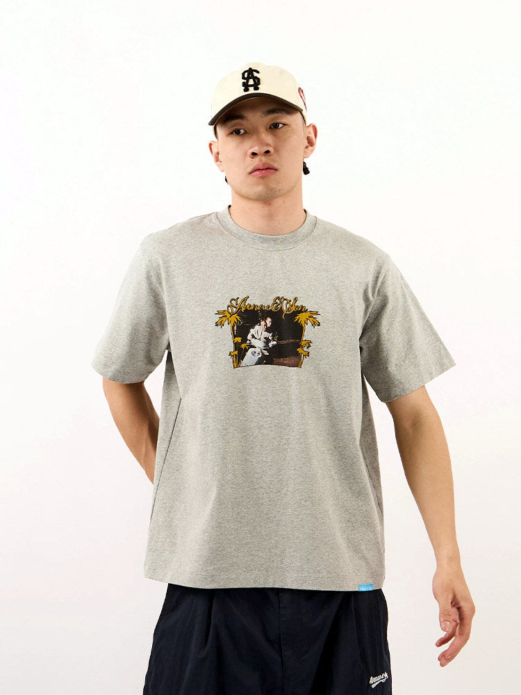 AVENUE&SON Avenue Son 2026 Cousin Character Print Skateboard Street Dance Pure Cotton Short-Sleeve T-shirt