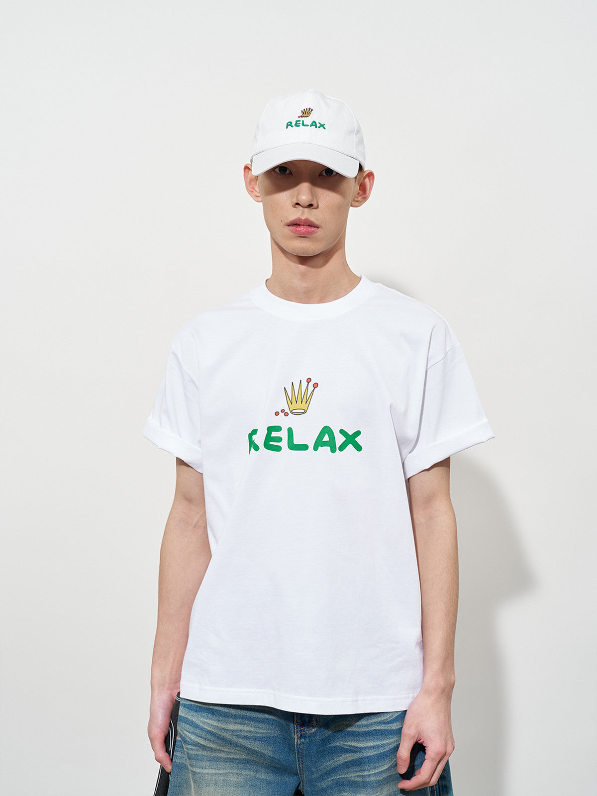 Men and Kuang FMACM lightheartedly parody tennis ball print T-shirt