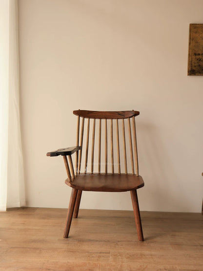 Nakajima George Lounge Chair Single Armchair Solid Wood Wabi-Sabi Style Leisure Chair for Small Home Apartments