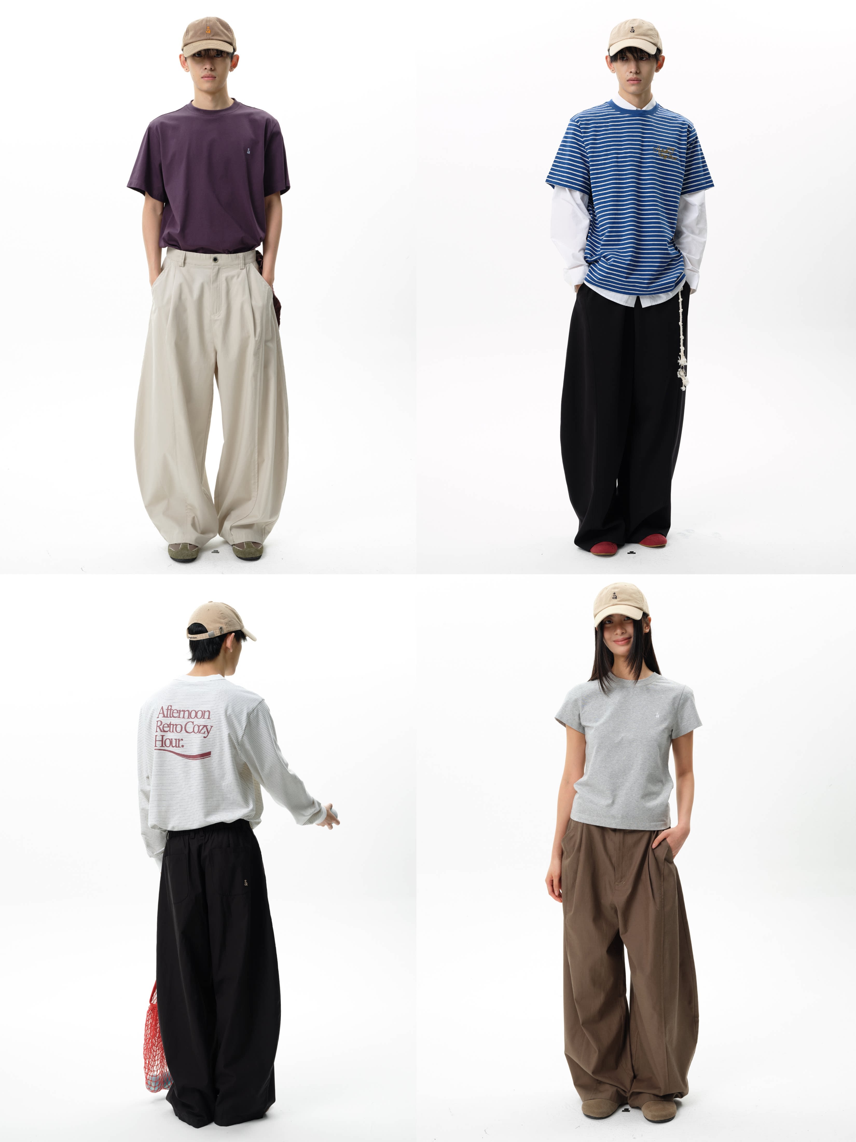RoaringWild A Arch Lyocell Twill Cocoon-Cut Loose Curved Blade Pants Casual Pants
