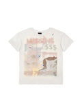 SONGAADON 26FW MISSING CAT three-dimensional hot painting hot diamond linen light T-shirt