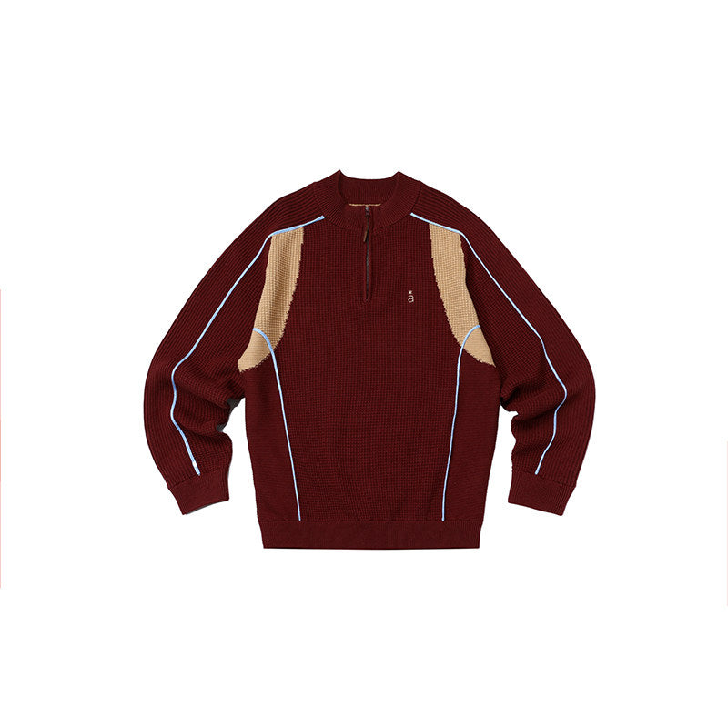 RoaringWild A Arch Roaring Beast panelled contrasting knitwear autumn/winter couple sweater men's coat