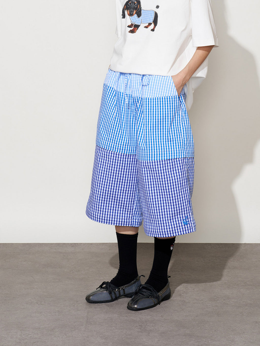 Stuffy and crazy FMACM trousers with variable length 3-in-1 plaid detachable trousers