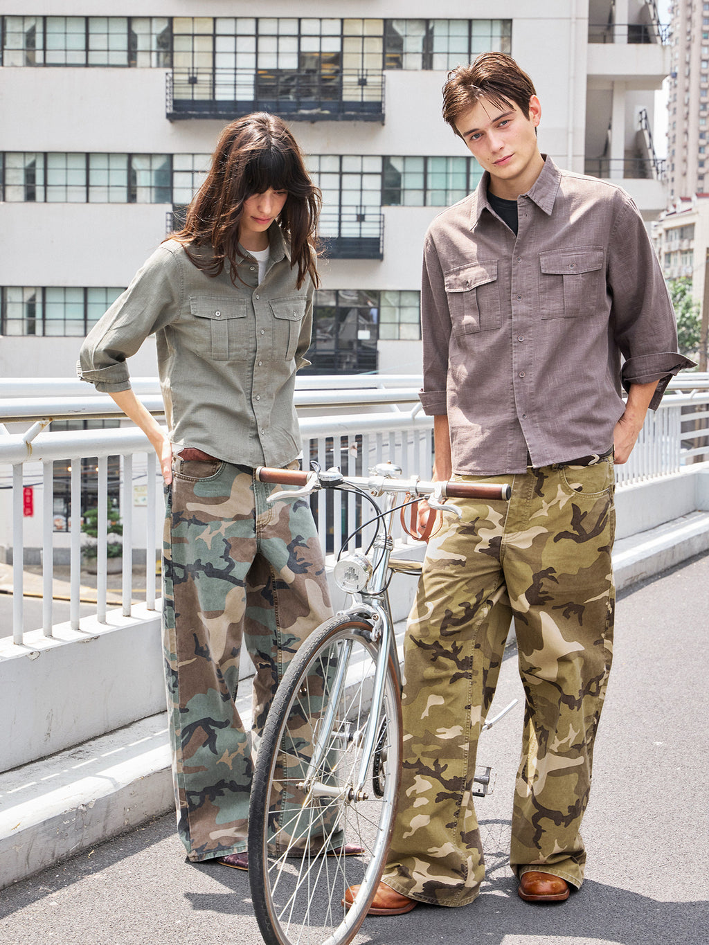 VLABMADE vintage hunting bag slub linen shirt, men's and women's autumn distressed three-quarter sleeve rolled sleeve jacket top